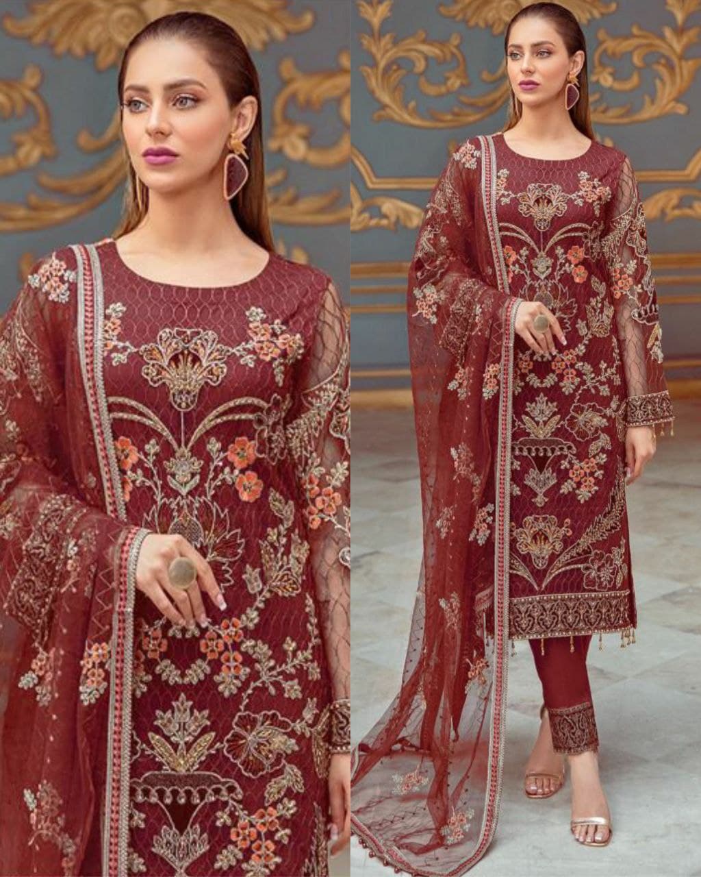 Aromatic Pure Georgette Embroidery Work Pakistani Salwar Suit With Dupatta (LQAF1005)
