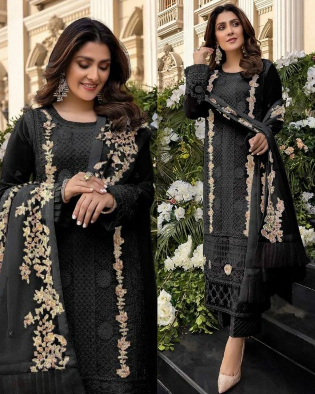 Gorgeous Pure Georgette Embroidery Work Pakistani Salwar Suit With Dupatta (LQAF1006)