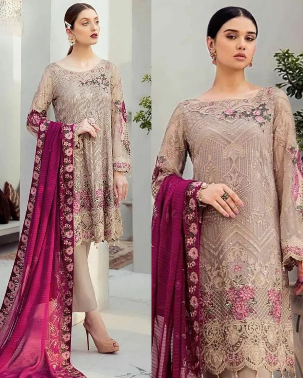 Aromatic Pure Georgette Embroidery Work Pakistani Salwar Suit With Dupatta (LQAF1016)