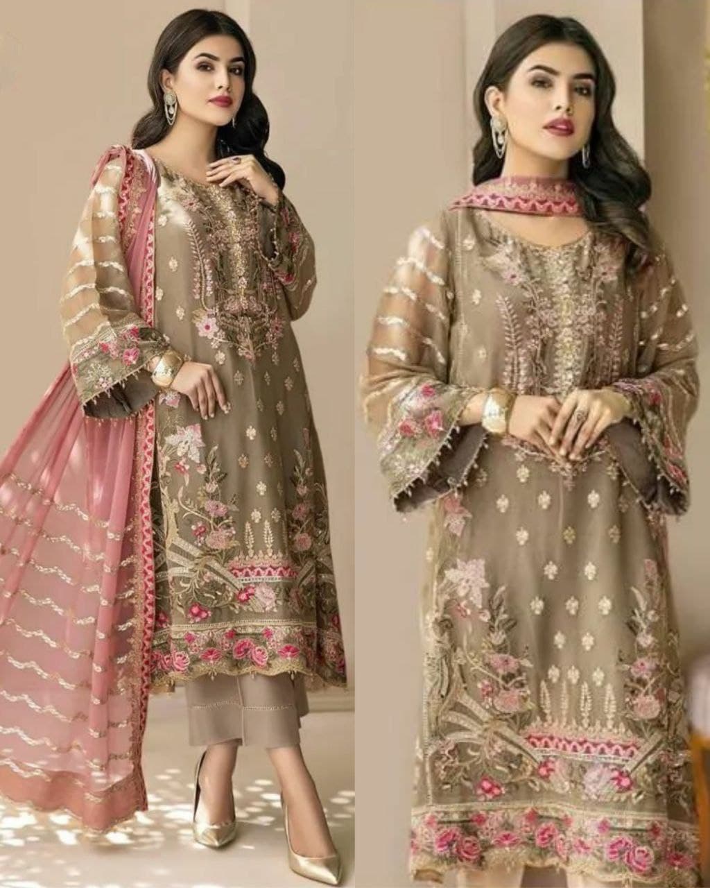 Gorgeous Pure Georgette Embroidery Work Pakistani Salwar Suit With Dupatta (LQAF1017)