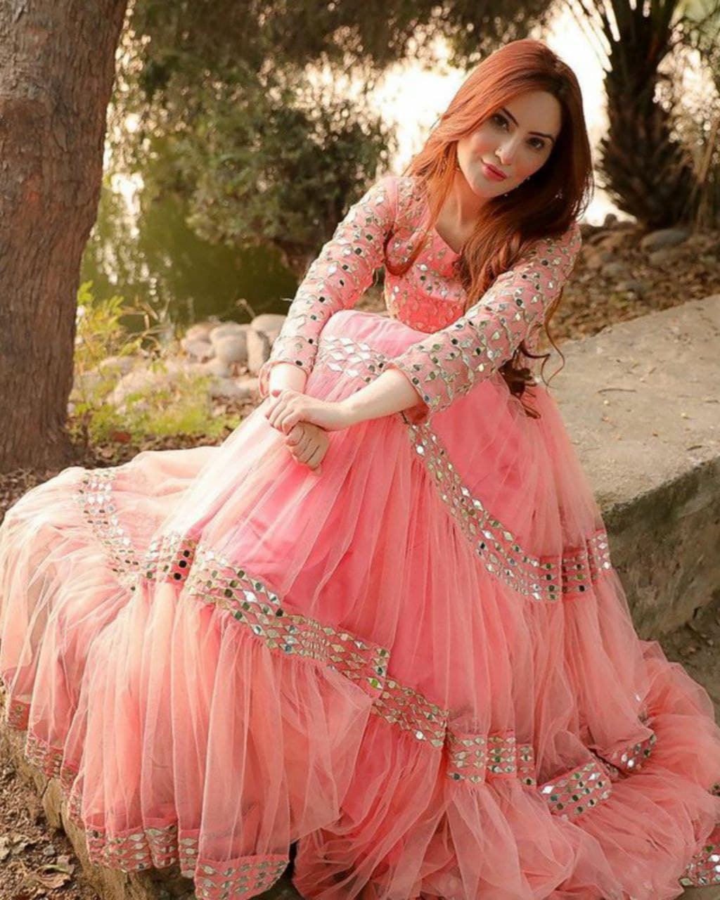 Embroidered Designer Net Gown, Pink at Rs 895 in Ahmedabad | ID: 25233501148