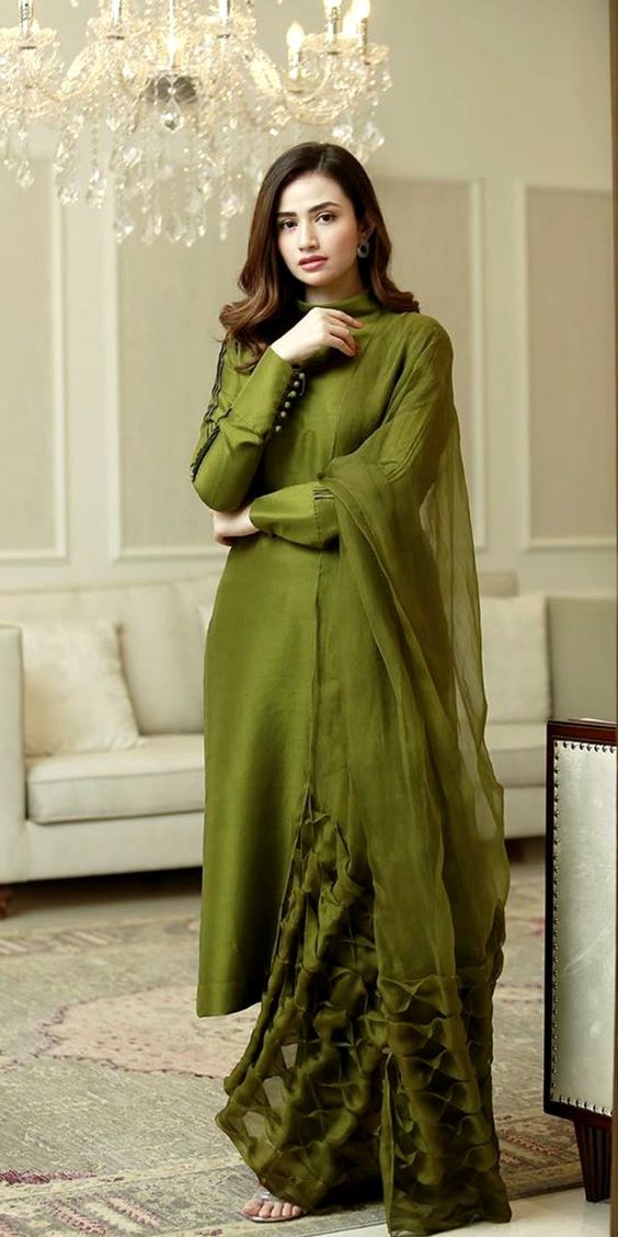 Beautiful Dark Green Japan Satin Silk Salwar Suit With Designer Dupatta (LQKD1274)