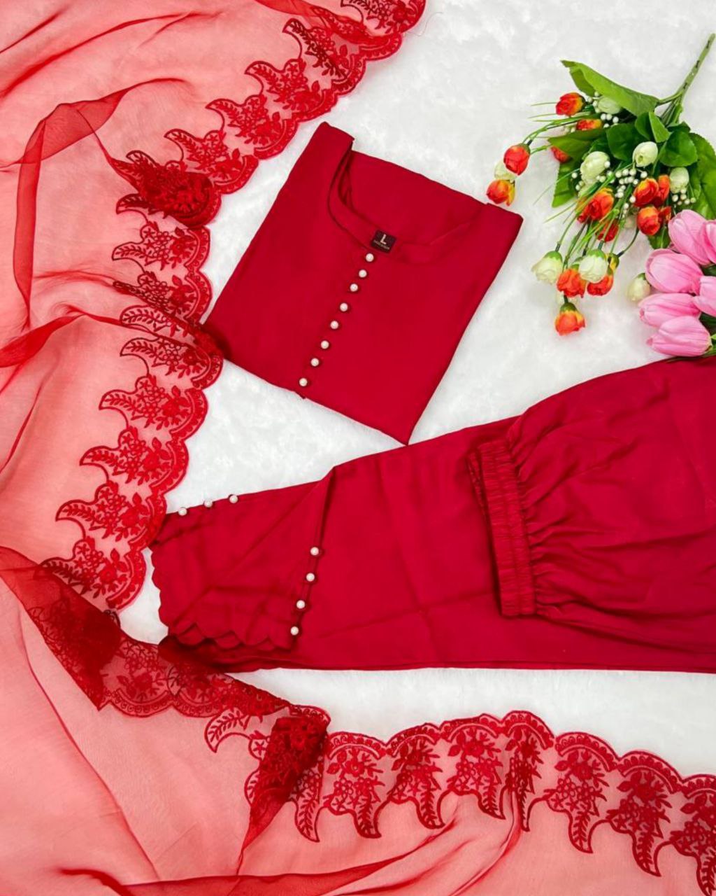 Casual Single Colour Cotton Silk Potli Work Salwar Suit With Dupatta (LQNSR633)