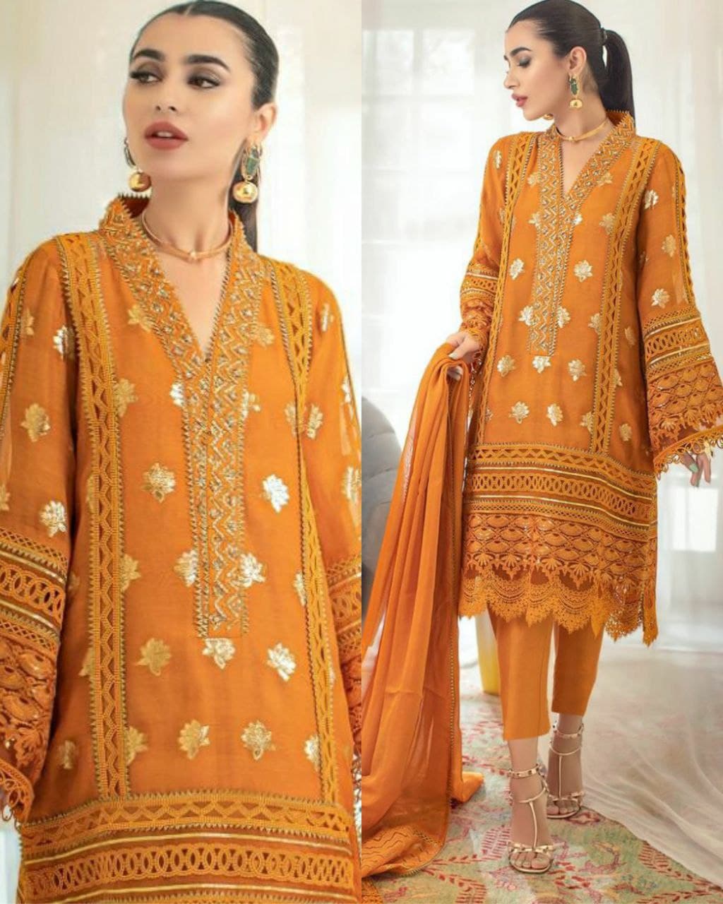 Orange Colour Printed Pure Cotton Fabric Salwar Suit For Ladies For Casual  And Regular Wear Decoration Material: Stones at Best Price in Noida | M N  Dream Land Boutique