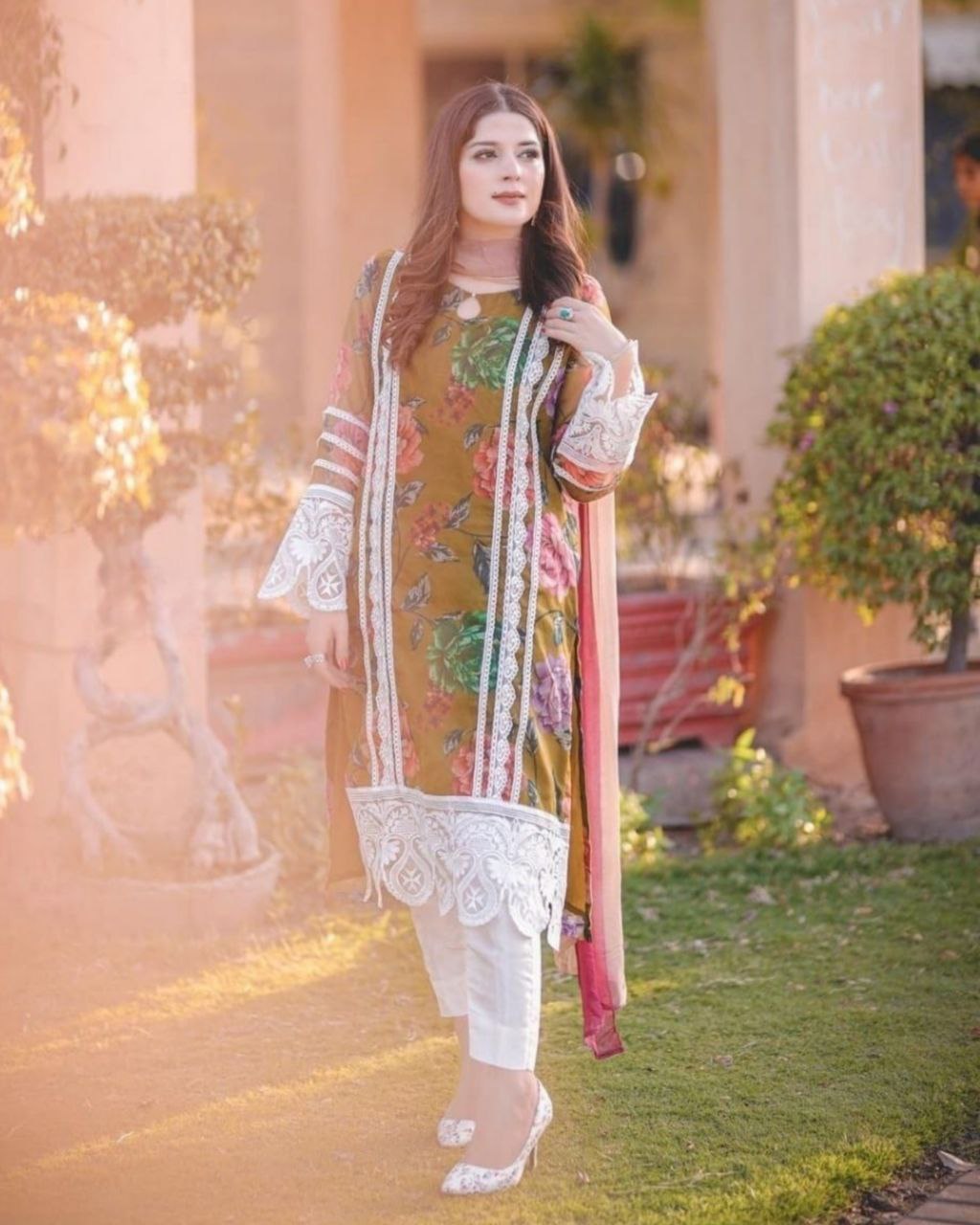 Classic Butter Silk Digital Print Work Pakistani Pant Suit With Dupatta (LQDC2012)