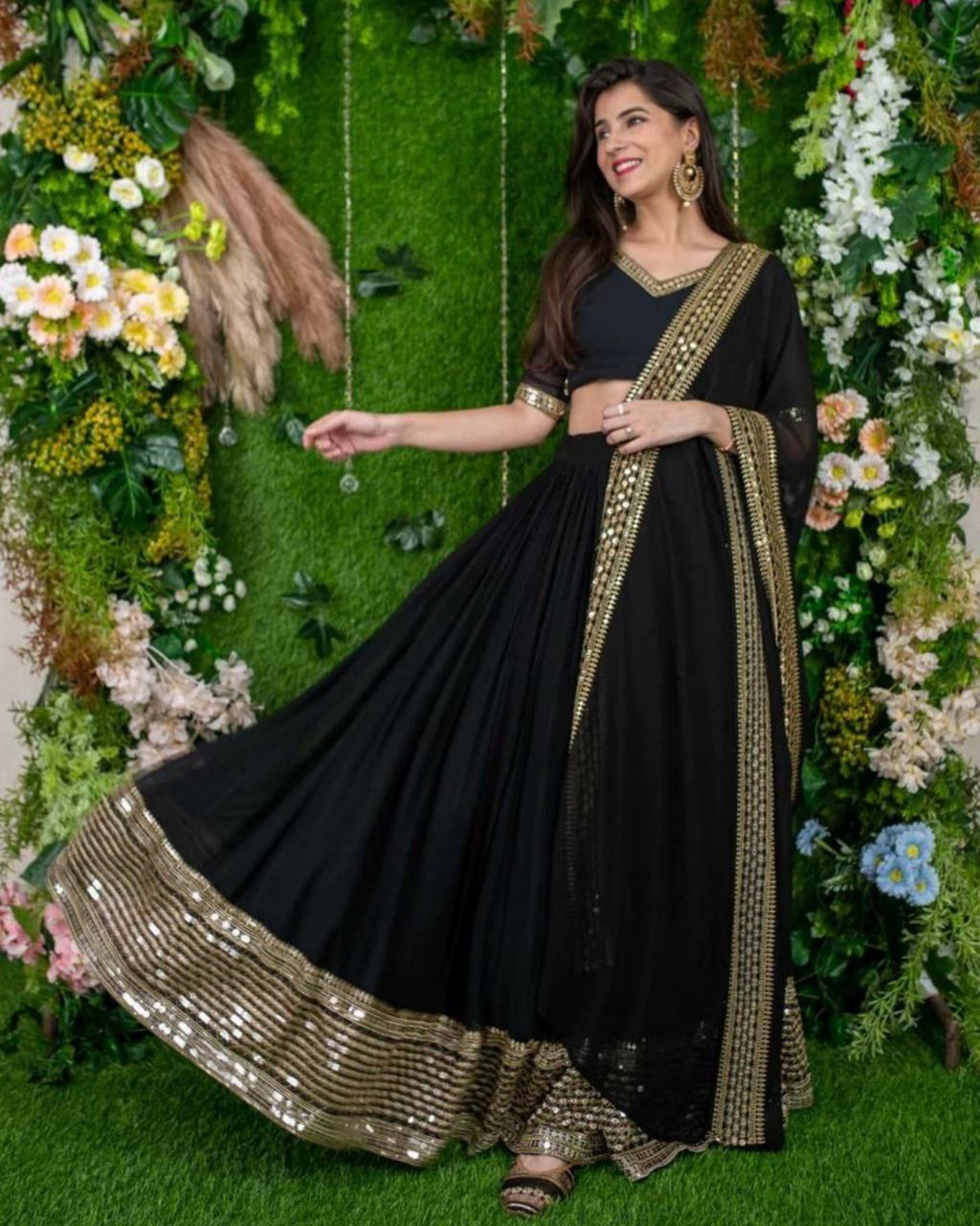 Black Embroidered Senhora Dresses at Rs 3850 in Surat | ID: 23448219512