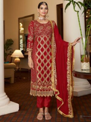 Alluring Heavy Georgette Embroidery Work Pakistani Salwar Suit With Dupatta