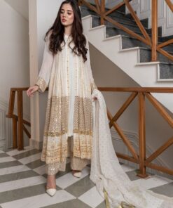 Gorgeous White Pure Georgette Sequence & Zari Work Palazo With Dupatta