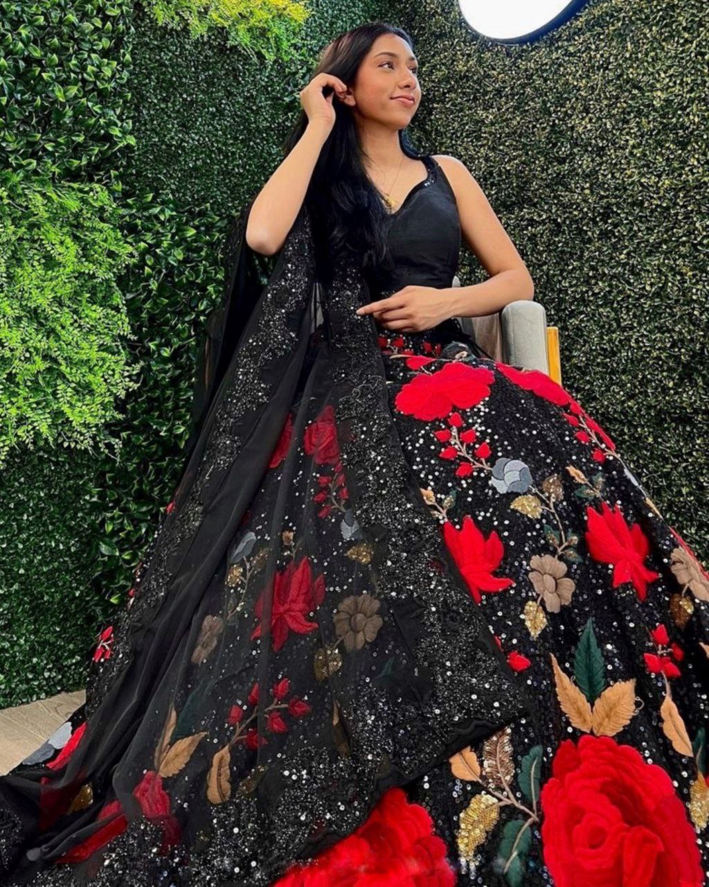 Top more than 184 black and red lehenga best