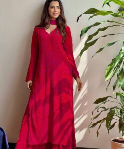 Exclusive Faux Georgette Embroidery Work Plazo Suit With Dupatta
