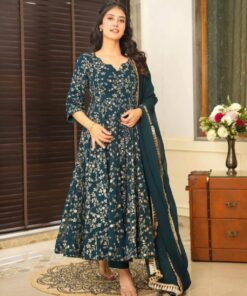 Adorable Pure Georgette With Fancy Embroidery Thread Work Anarkali Suit With Dupatta