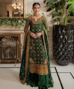Exclusive Green Georgette Sequence Work Sharara Suit With Dupatta